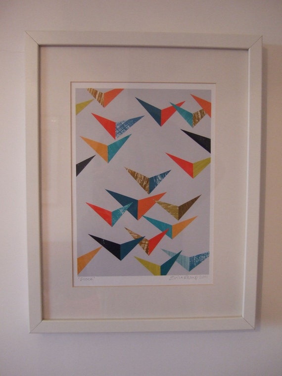 Flock ORIGINAL paper collage A4