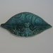 Business or Recipe Card Holder With Cat in Copper Patina Glaze
