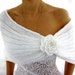 ROMANTIC WHITE...Handmade Mohair Capelet with a Flower brooch