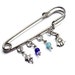 Baby beaded safety pin - silver plated