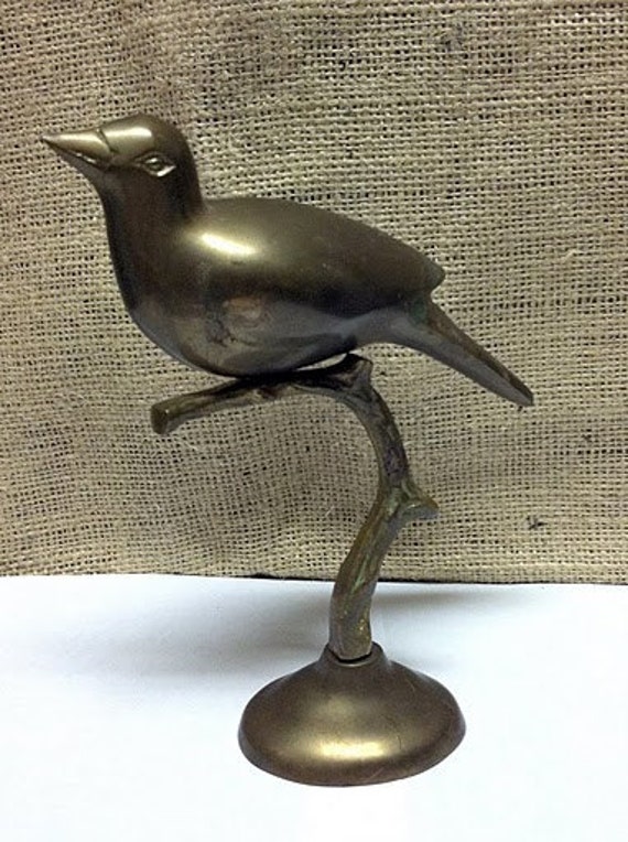 Vintage Brass Bird Paperweight