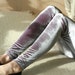 Violet and silver velvet leggings
