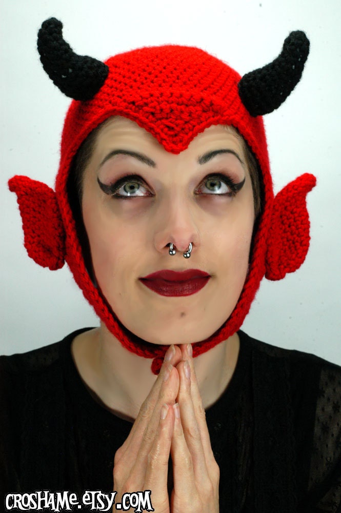 CUSTOM The Anton Crochet devil hat available in sizes Small