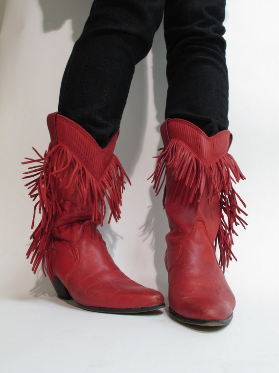 red tassel boots