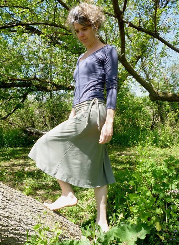 Organic Clothing - Side Tie Skirt - Organic Cotton - Shown in Sage ...