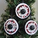 Rustic Country Doily Christmas Tree Ornaments Red Black Christmas Ornaments