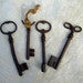 4 Skeleton Keys Vintage French, twisted, bent, broken
