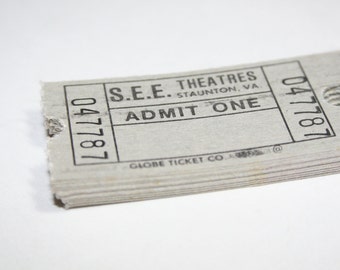 25 Vintage Grey Staunton Virginia Movie Theater Tickets - Mixed Media Art Collage Supplies