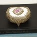 Vintage Ring Box - Trinket Box - Jewelry Box - Red Velvet - Victorian - Metal - JAPAN