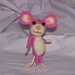 Needle Felted Raspberry Pink Mouse - FREE SHIPPING to US and Canada