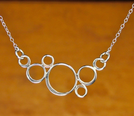 Sterling Silver Bubble Circles Necklace