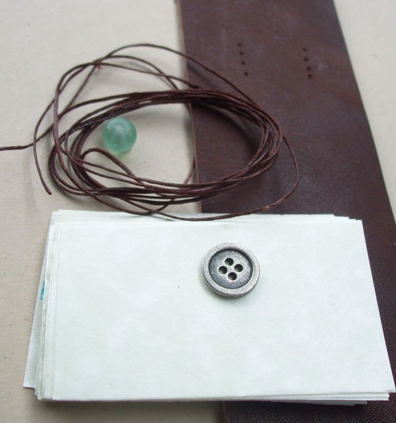 DIY Mini Leather Journal KIT make your own book. Chocolate