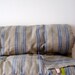 Surmatelas couverture, en lin à rayures bleues - sale 50%
