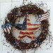 Primitive Patriotic Wreath Stars and Stripes Americana Folk Decor