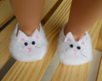 Doll Cat Slippers,18 inch Doll Clothes, Doll Slippers, Fits American Girl, Cat Slippers