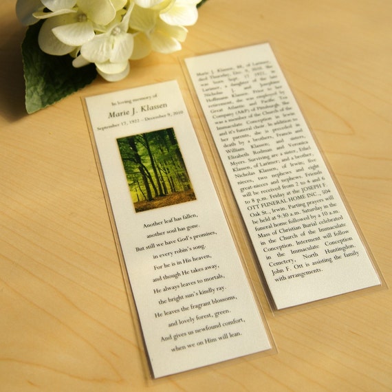 Laminated Memorial Cards Custom Design