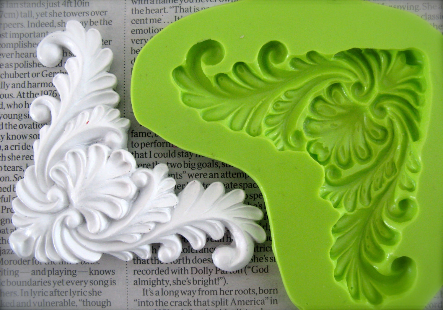 Baroque silicone mould handmade vintage look mold.