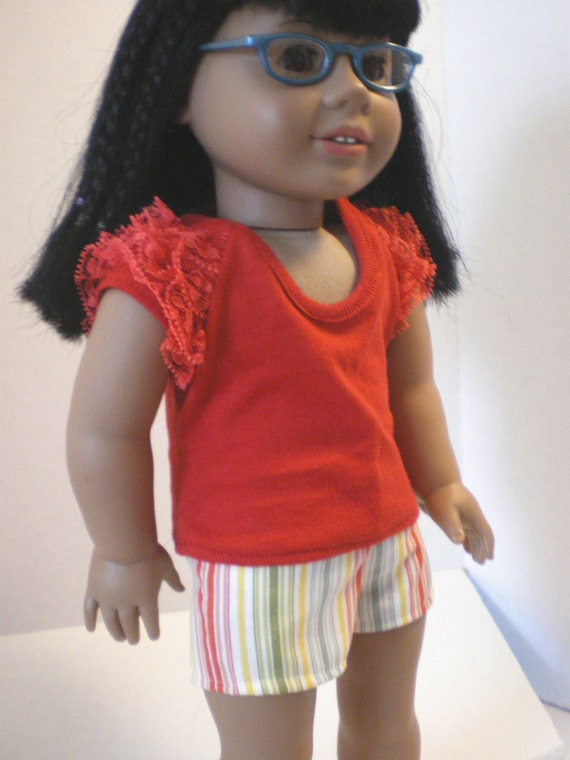 Ruffled Tshirt Shorts American Girl Doll Clothes