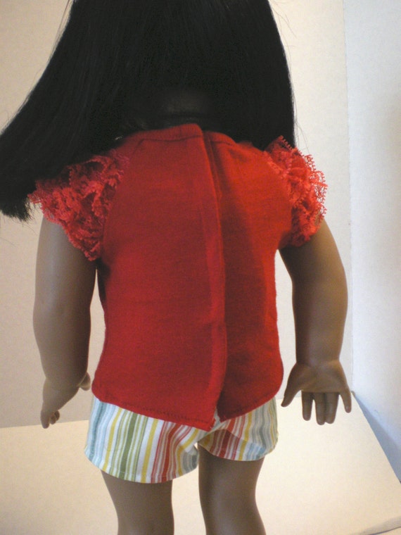 Ruffled Tshirt Shorts American Girl Doll Clothes