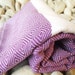 High Quality Hand Woven Turkish Cotton Bath,Beach,Spa,Yoga,Travel Towel or Sarong-Purple,Lilac and White