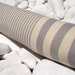 High Quality Hand Woven Turkish Cotton Bath,Beach,Pool,Spa,Yoga Towel or Sarong-Natural Cream Stripes on Gray,Grey
