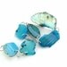 Gorgeous Blue cut Mineral Beads , Pendants , geo slice , 6 geode slice