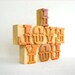 I Love You - 8 Designer Letterpress Wooden Letters -VM60