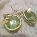SALE Iridescent Green teardrop dangle dragonfly Earrings SALE