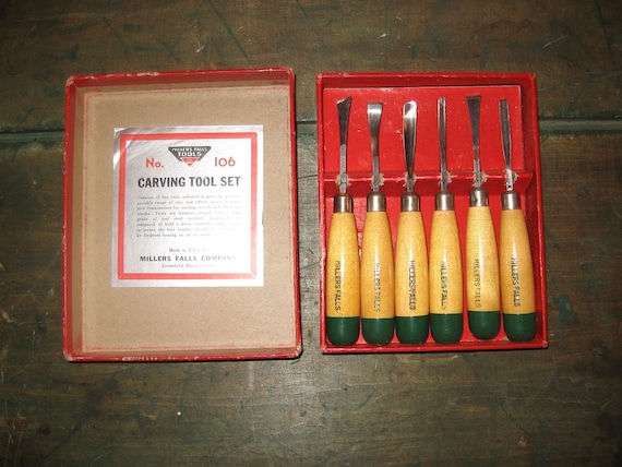 Carving Tool Set by Millers Falls Tools 1950s by NorthCountryRoots