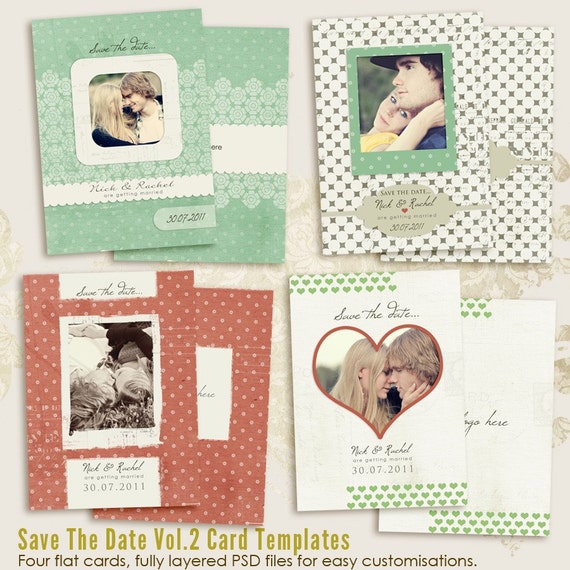 Items Similar To Save The Date Vol 2 Card Templates For Photographers On Etsy Save The Date Templates Etsy