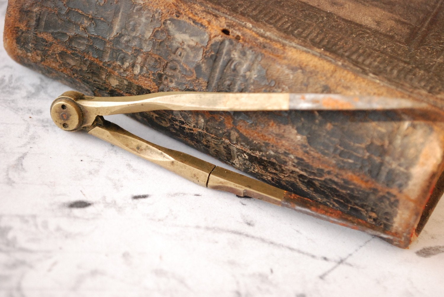 Antique brass compass drafting tool. by Alchemyshop on Etsy