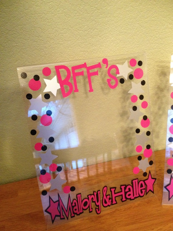 Items similar to Picture frame Personalized clear acrylic picture frame, name, polka dots, 8 x