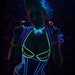 Clear PVC with icy blue glowing trim long underbust corset from Artifice XS 20" for a 24-26" waist (production sample)
