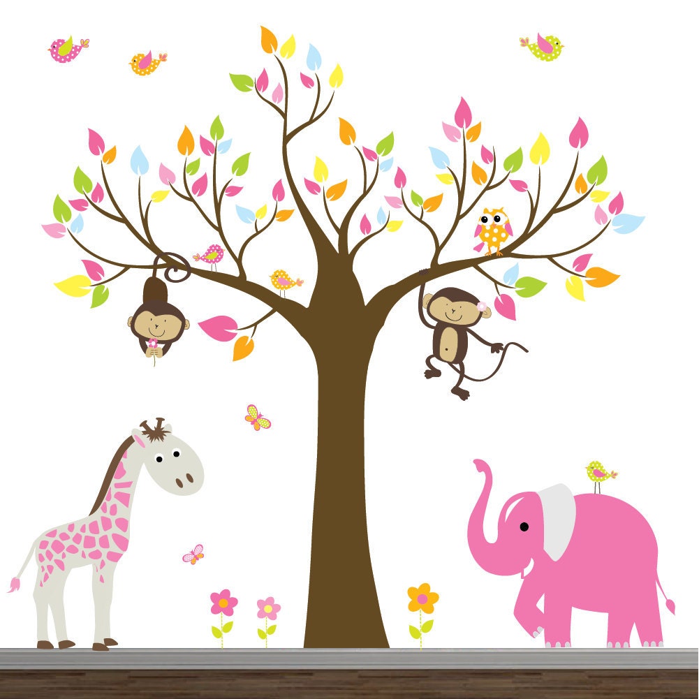 Jungle Vinyl Wall Decals with MonkeysAnimal StickersNursery