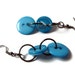 Blue Button Earrings Black Gunmetal