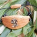Hand carved Greek Olive Wood bracelet inlaid with Tibetan silver rose