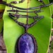 Amethyst and Leather One of a Kind Necklace