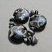 SALE: 3 Handmade lampwork lentil beads "Luna" in black, white, grey and silver by Flamejewels.