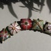 Handmade lampwork glass beads "Autumn squares" in green, brown, beige and grey by Flamejewels