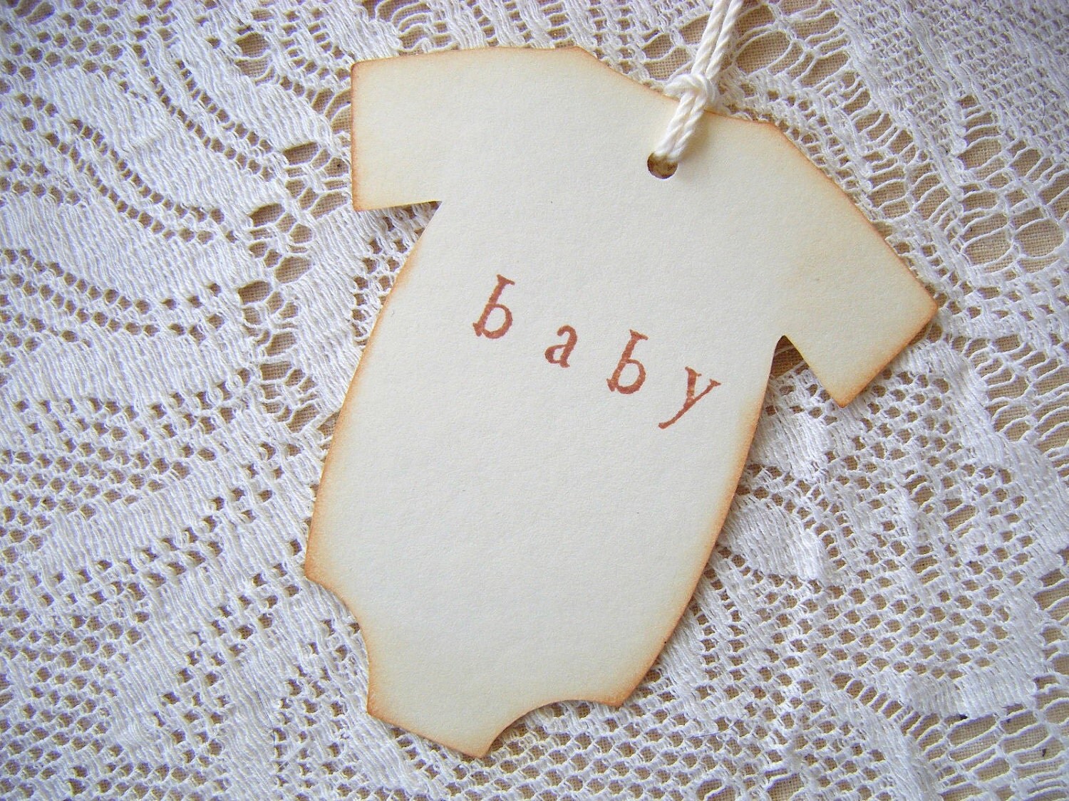 Baby Shower Onesie Hang Tags Set of 10 by emptynestcottage