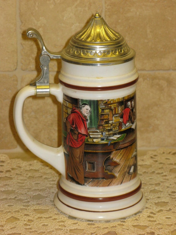 BMF Milkglass German Beer Stein Bierseidel