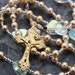 Rosary Beads of Golden Swarovski Pearls & Our Lady of Fatima Center