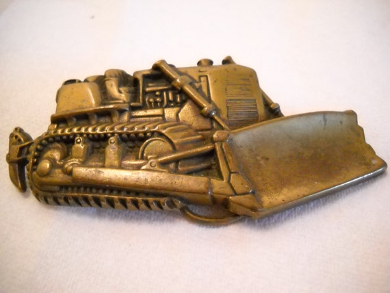 Vintage Caterpillar Bulldozer Brass Belt by SeaPillowTreasures