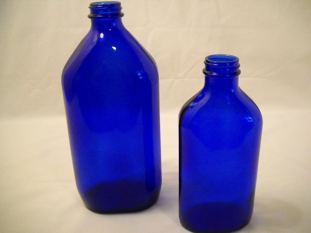 Genuine Phillips Cobalt Blue Medicine Bottles Vintage