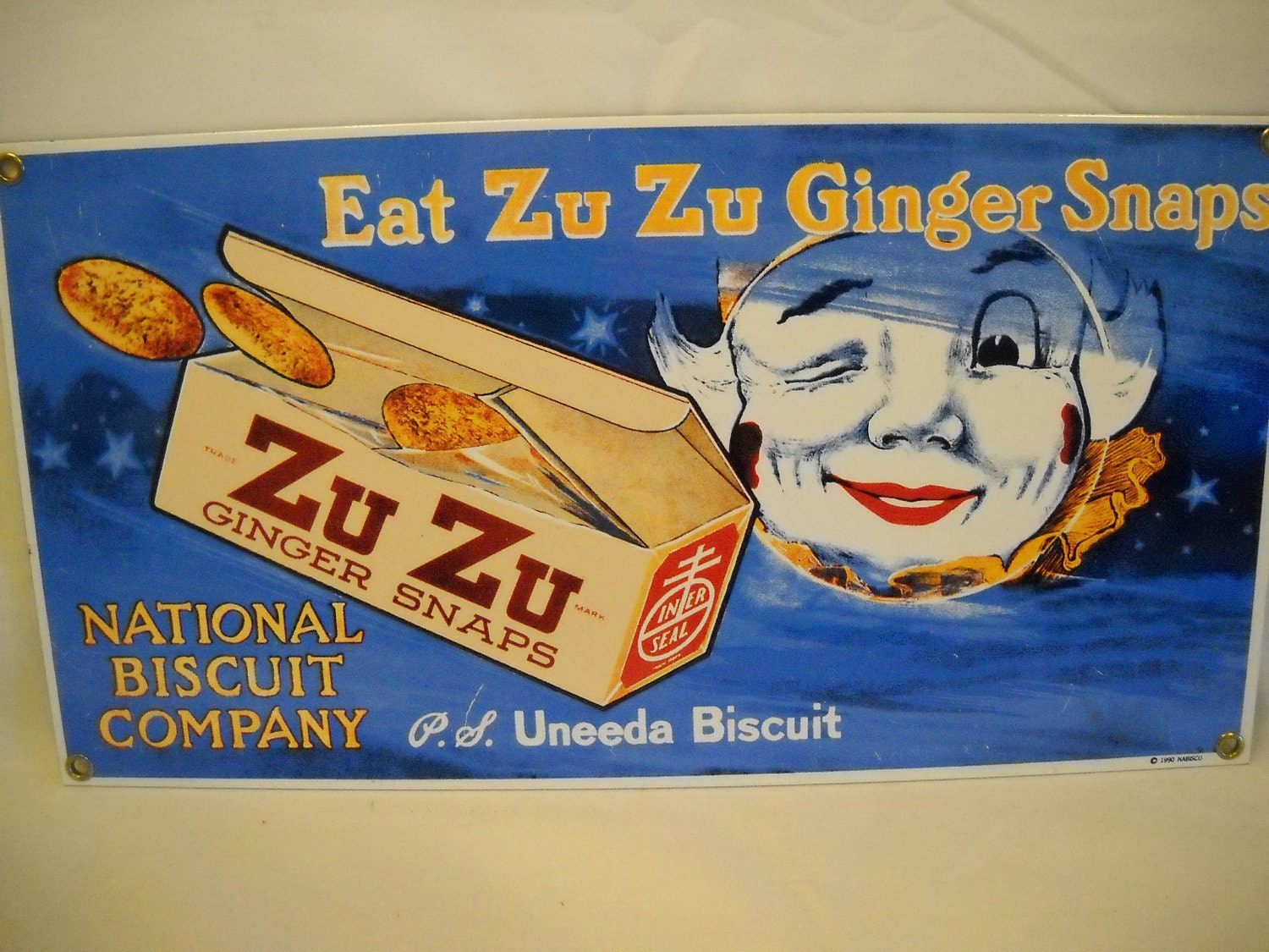 Vintage Zu Zu Ginger Snaps Porcelain Reproduction Advertising