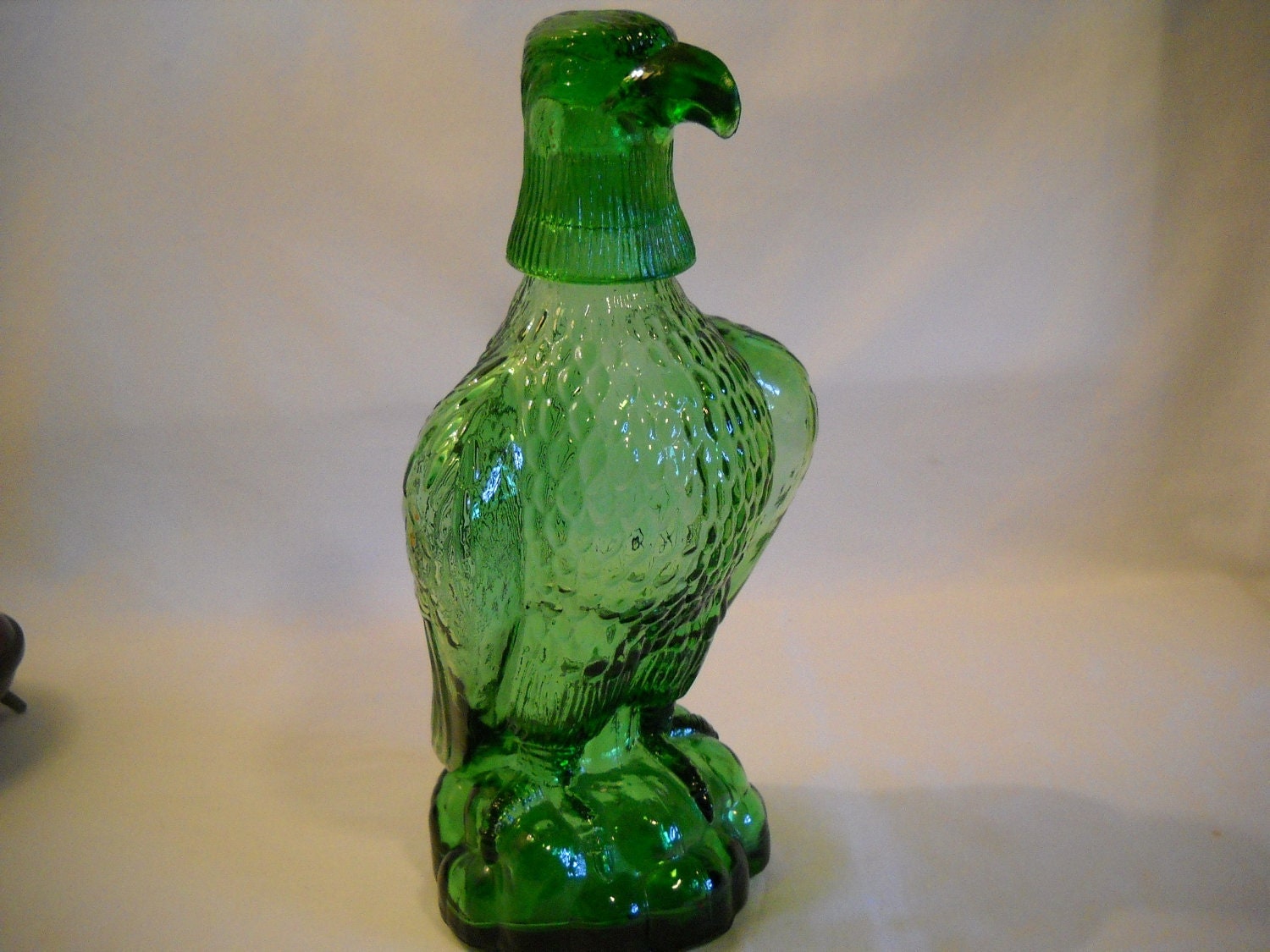 Vintage Eagle Decanter Green Glass Bottle