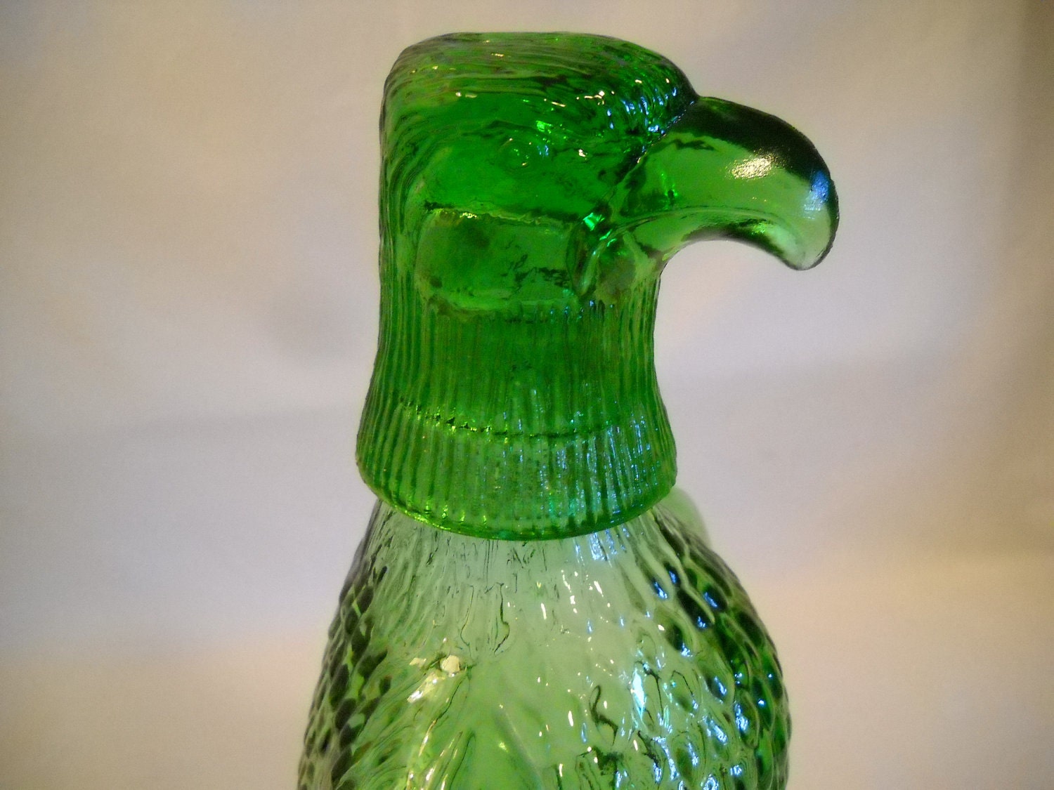 Vintage Eagle Decanter Green Glass Bottle
