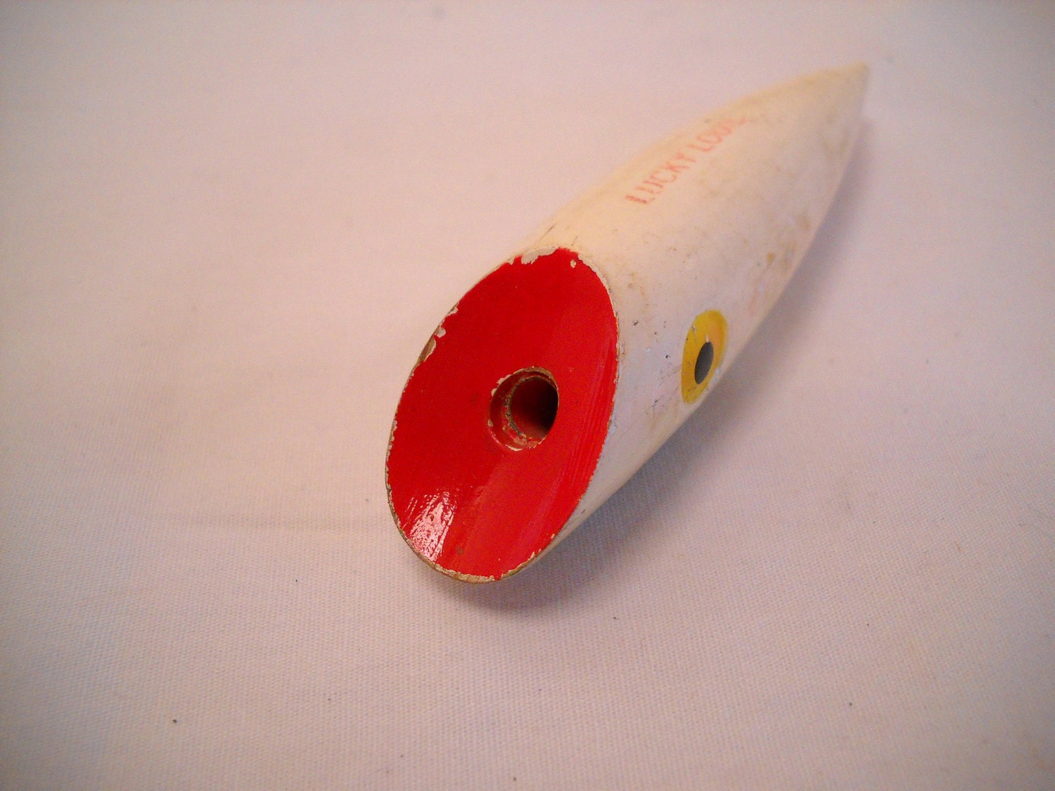 Vintage Lucky Louie Wood Salmon Plug Fishing by SeaPillowTreasures