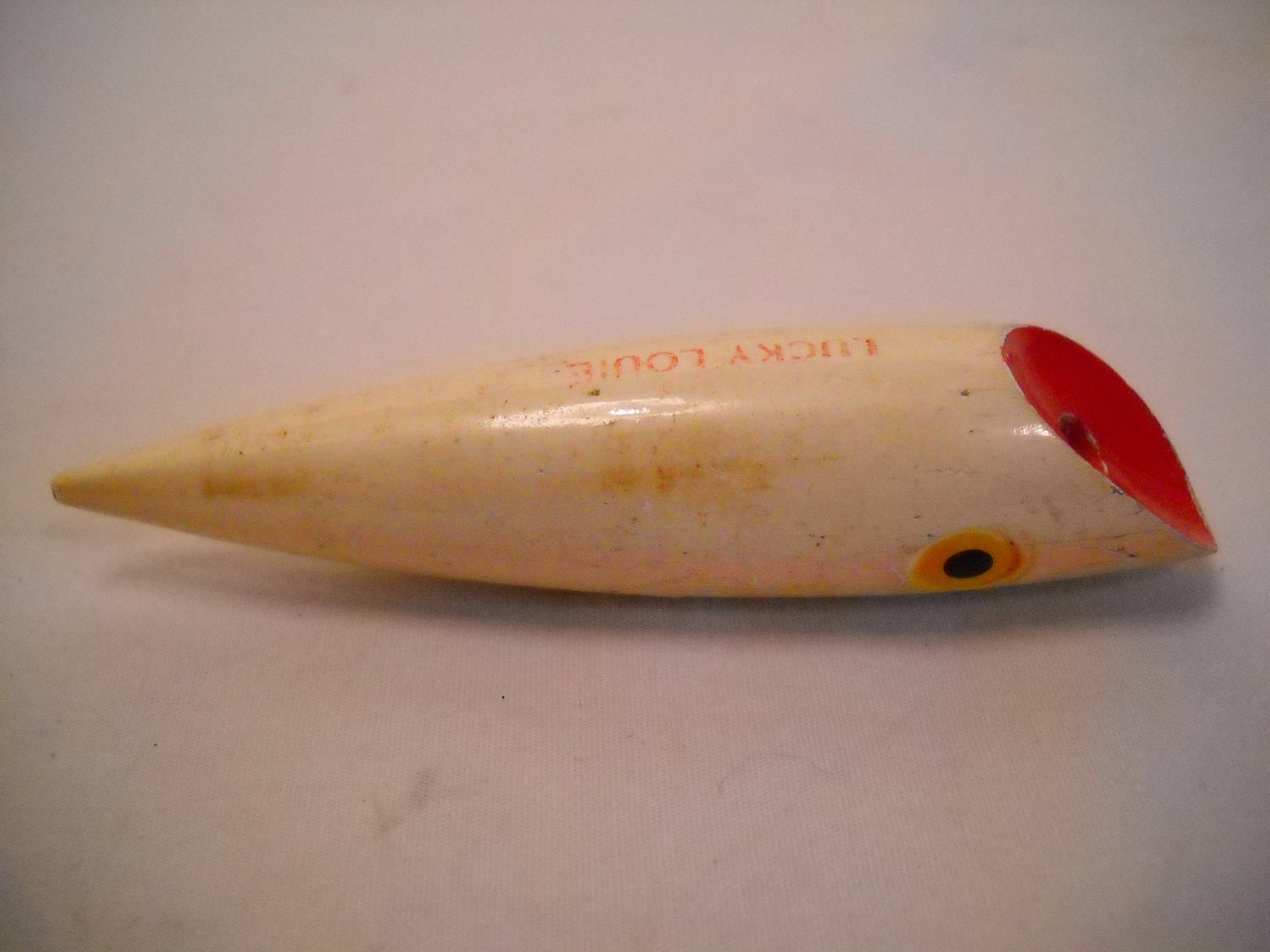 Vintage Lucky Louie Wood Salmon Plug Fishing by SeaPillowTreasures