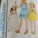 Girls 4 Dress Vintage Sewing Pattern - McCall's 5059 Pinafore Blouse Apron Romper Hat